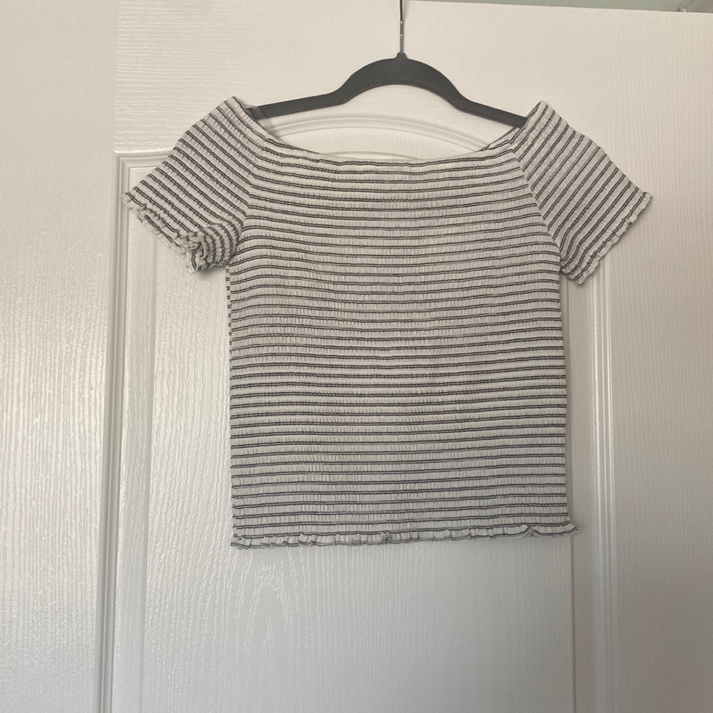 Art Class, girls 10/12 nice dress top, white with black stripes
